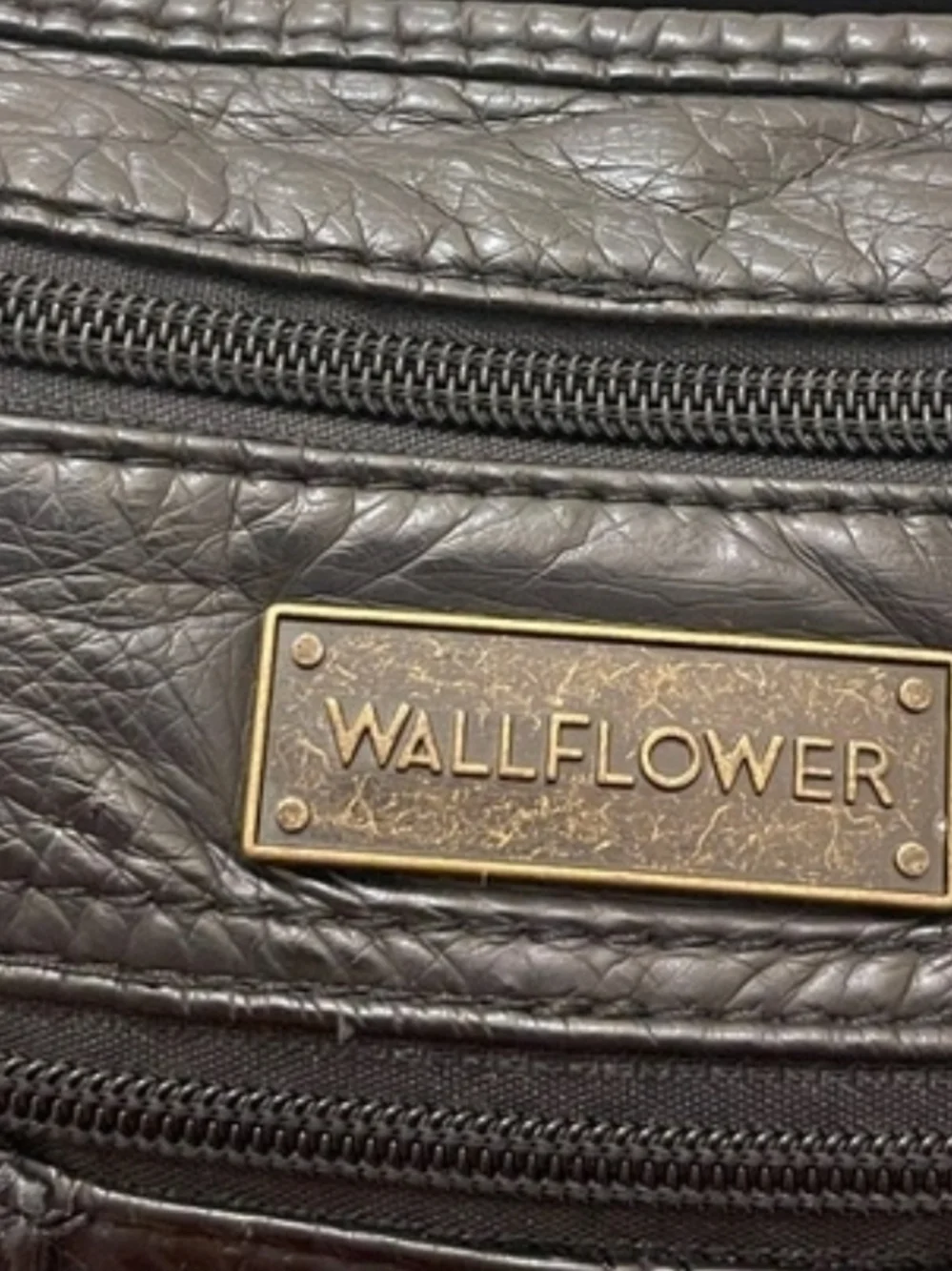 Wallflower Black Faux Leather Crossbody Bag with Front Buckle Pockets